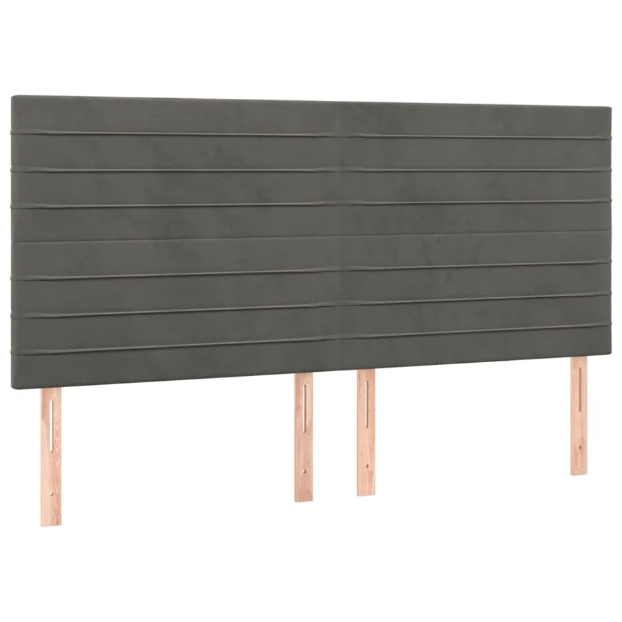Sommier à lattes de lit et matelas Gris foncé 200x200cm Velours - 6