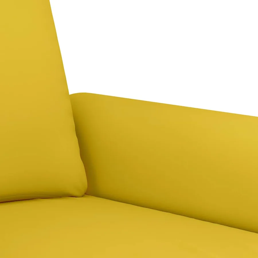Ensemble de canapés 2 pcs avec coussins Jaune Velours - 5