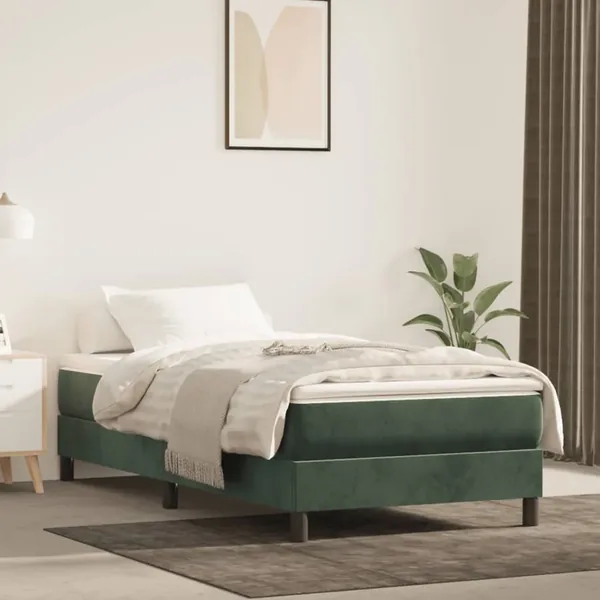 Matelas de lit à ressorts ensachés fermeté moyenne vert foncé 120x190x20 cm