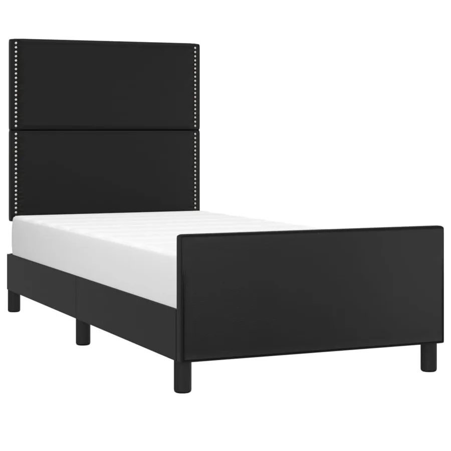 Cadre de lit sans matelas noir 90x200 cm similicuir - 3