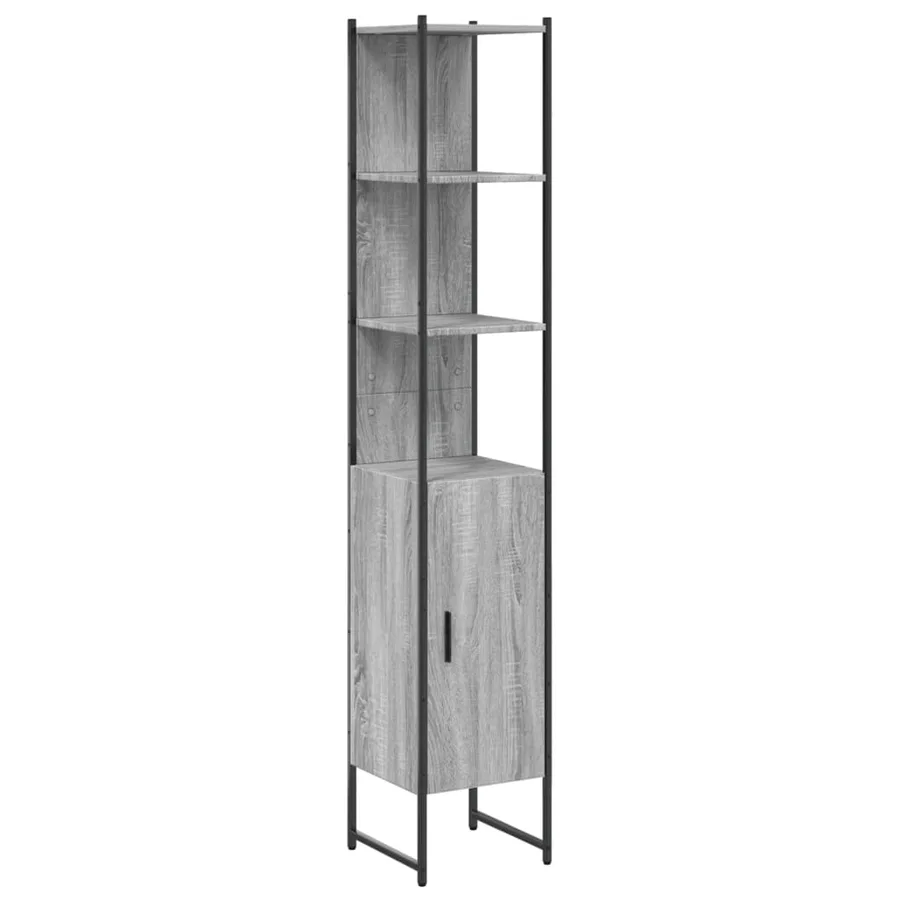 Armoire de salle de bain sonoma gris bois d'ingénierie - 2