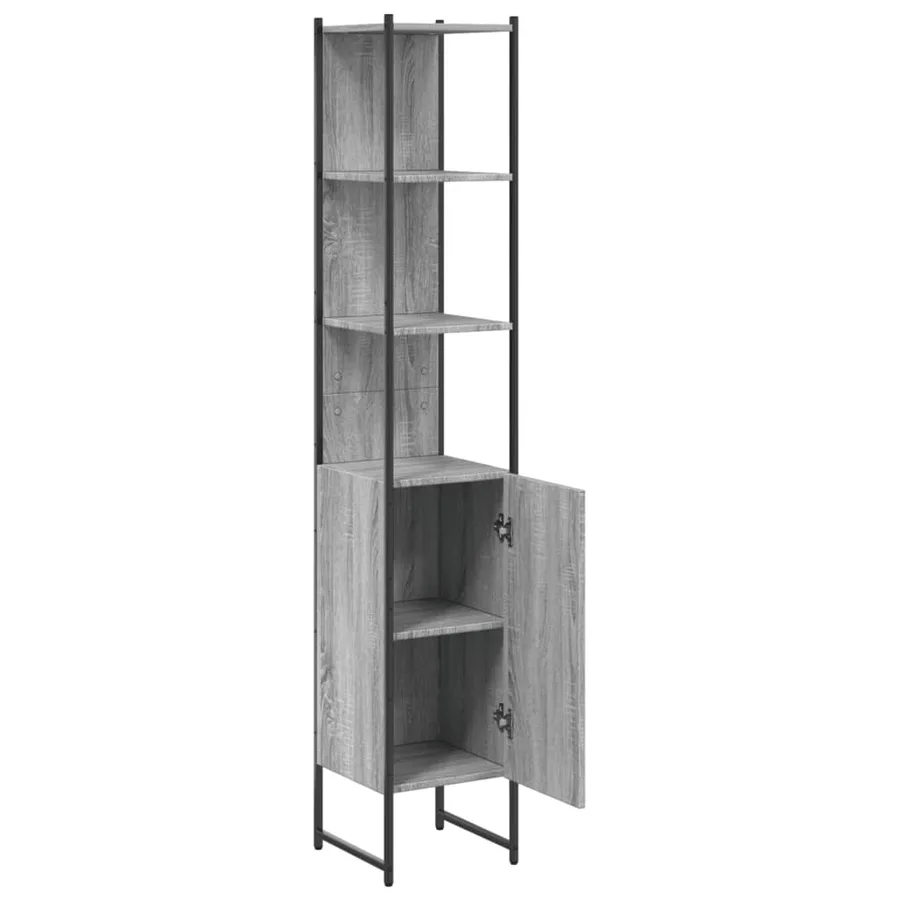 Armoire de salle de bain sonoma gris bois d'ingénierie - 5