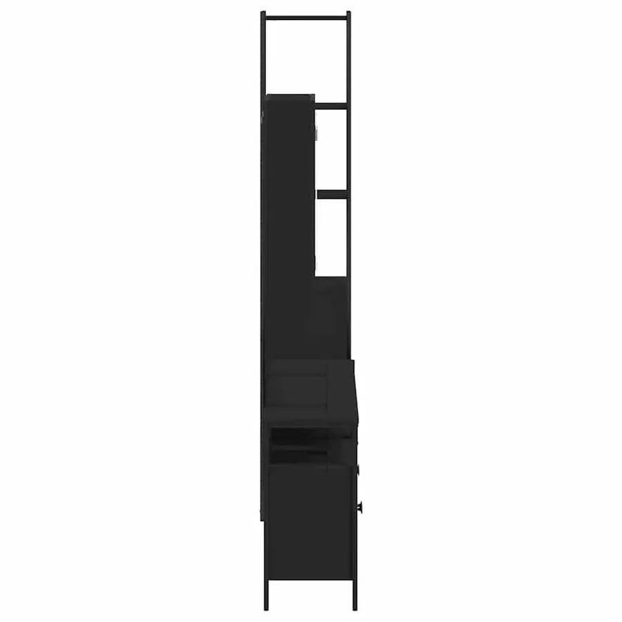 Ensemble d’armoires salle de bain 4 pcs noir bois d'ingénierie - 7