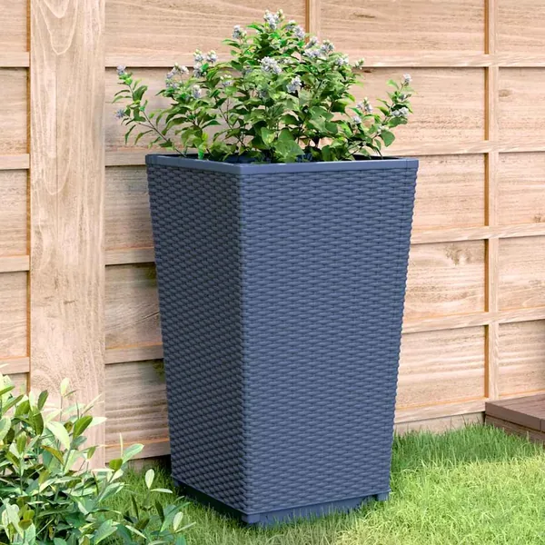Jardinières 4 pcs bleu gris 32,5x32,5x57 cm PP