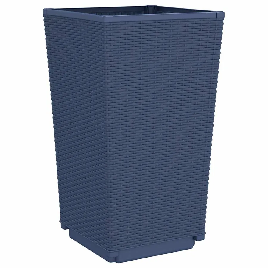 Jardinières 4 pcs bleu gris 32,5x32,5x57 cm PP - 7