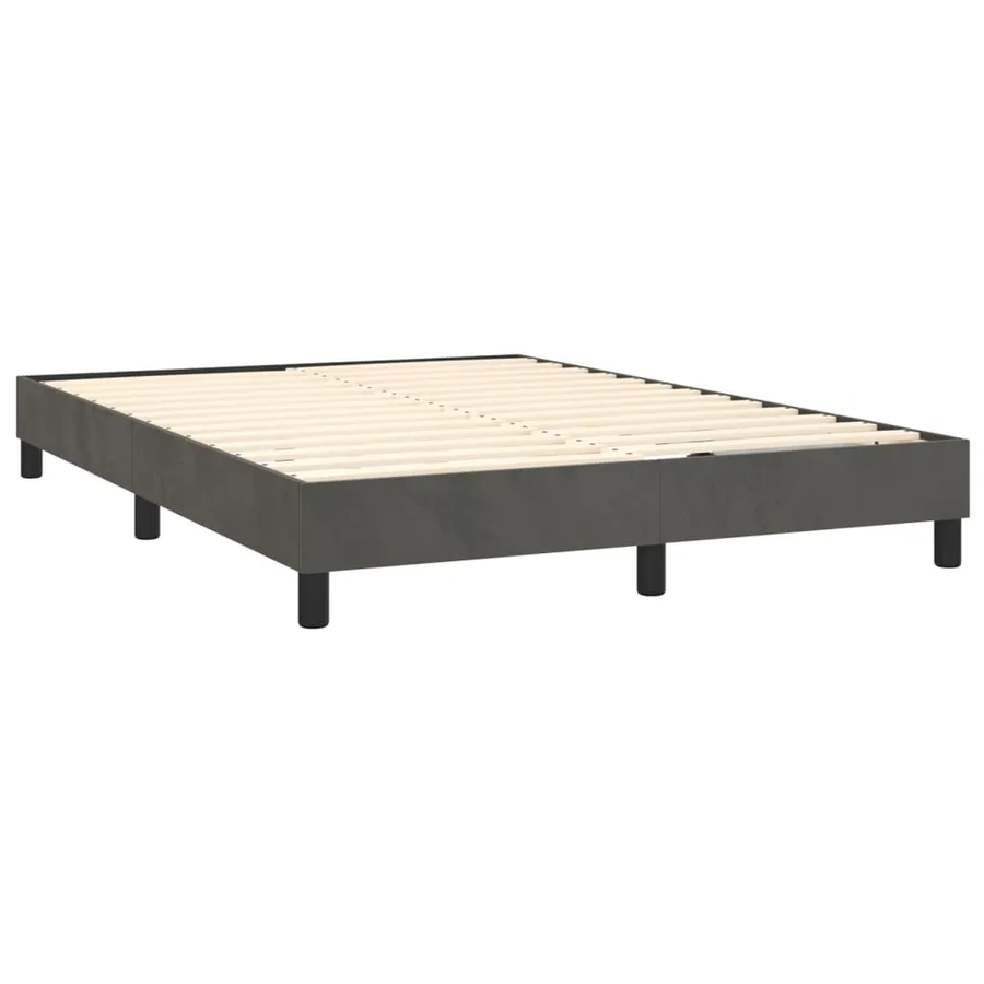 Sommier à lattes de lit avec matelas LED Gris foncé 140x190 cm - 5