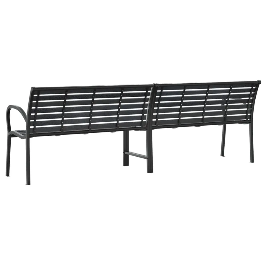 Banc double de jardin noir 231 cm acier et WPC - 6