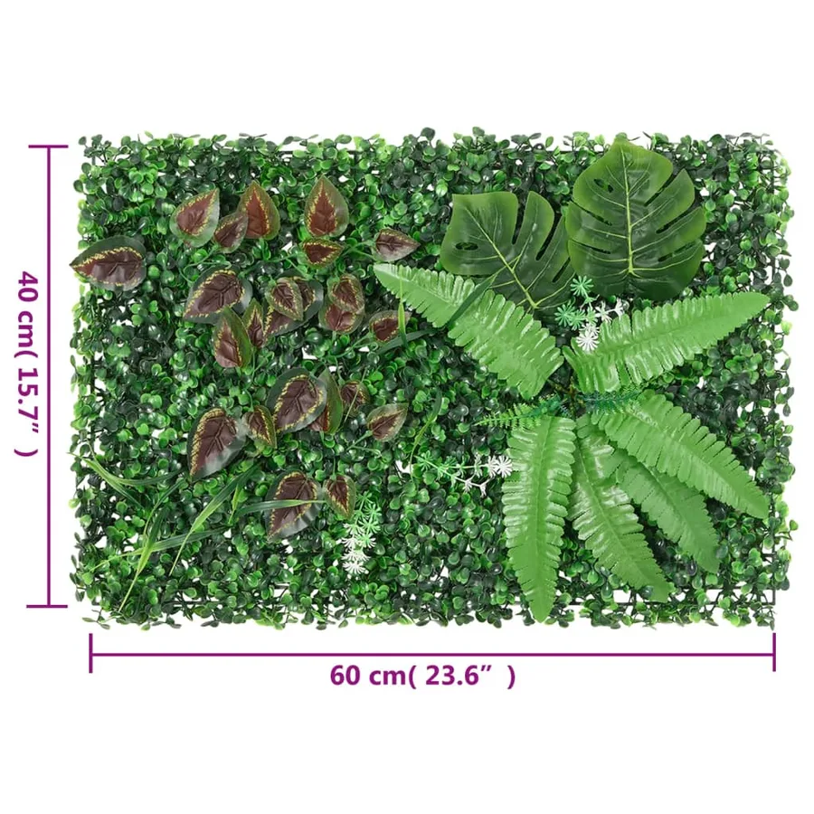 Clôture à plantes artificielles 24 pcs vert 40x60 cm - 8