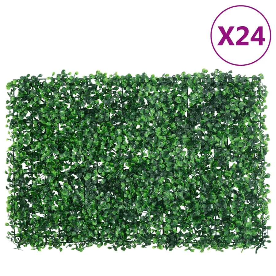 Clôture à feuilles d'arbustes artificiels 24 pcs Vert 40x60 cm
