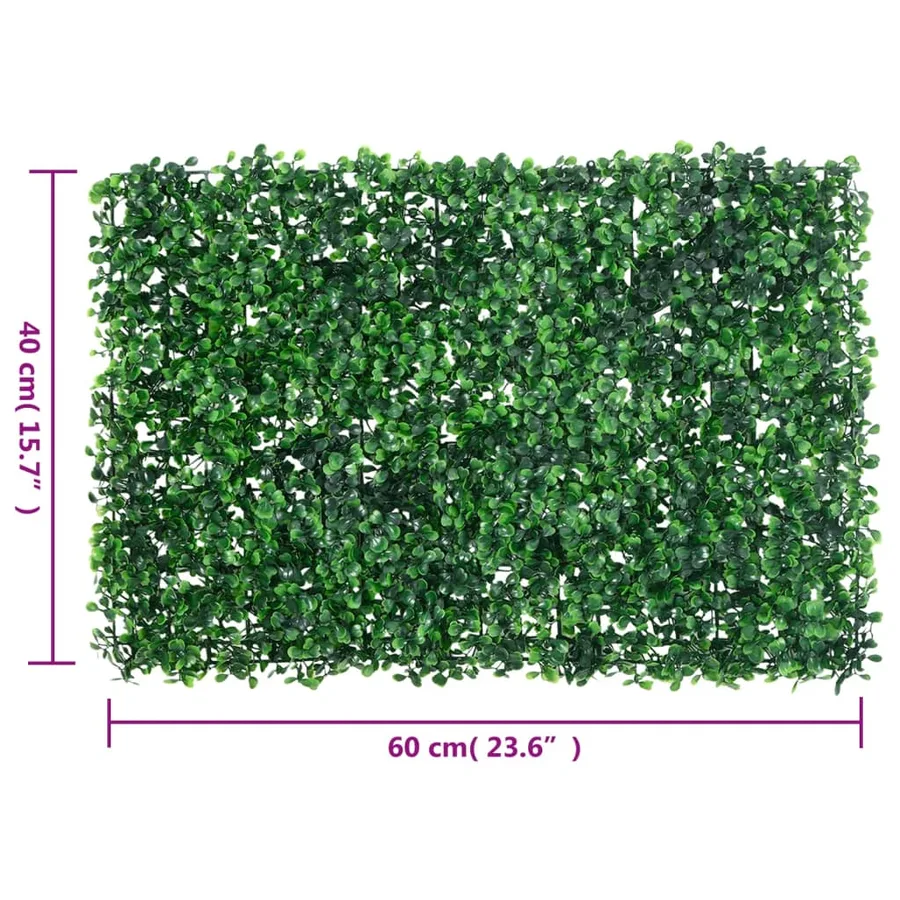 Clôture à feuilles d'arbustes artificiels 24 pcs Vert 40x60 cm - 8