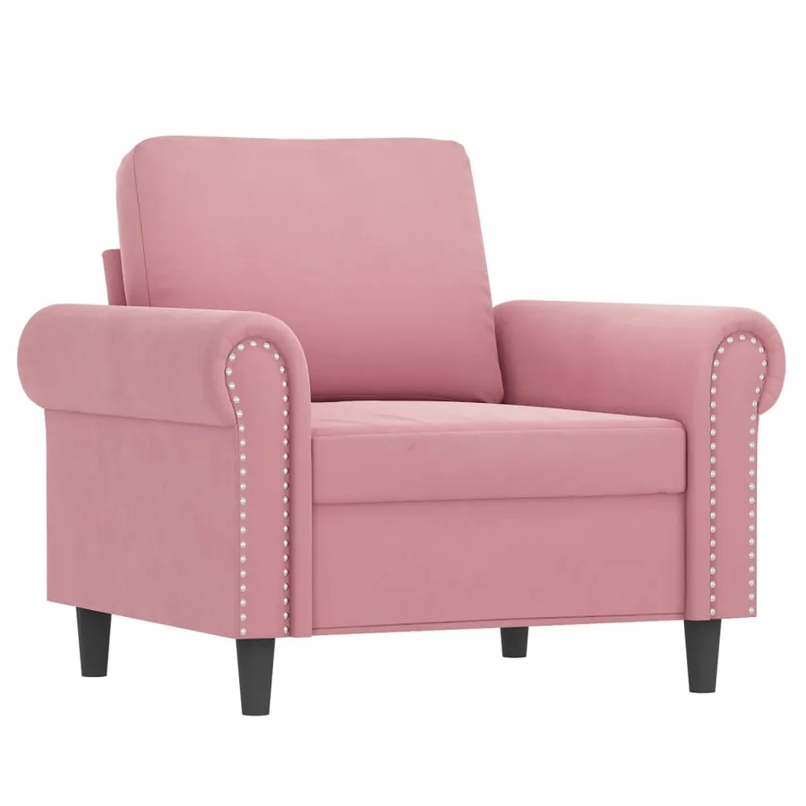 Ensemble de canapés 3 pcs avec coussins Rose Velours - 3