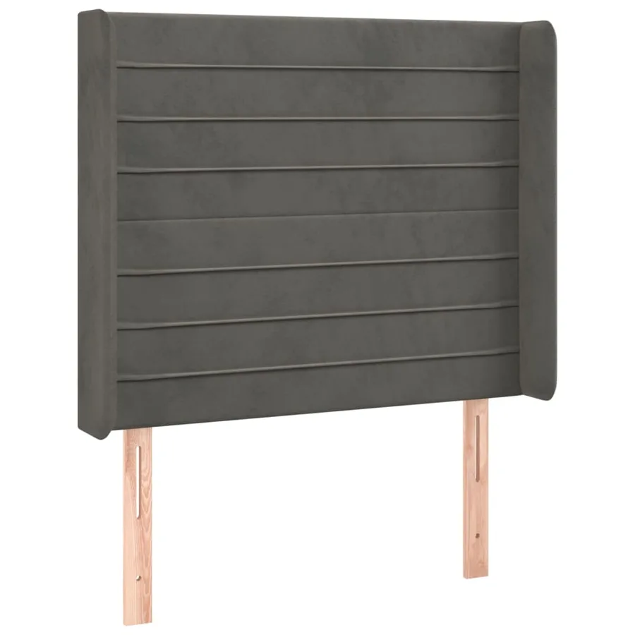 Tête de lit à LED Gris foncé 103x16x118/128 cm Velours - 3