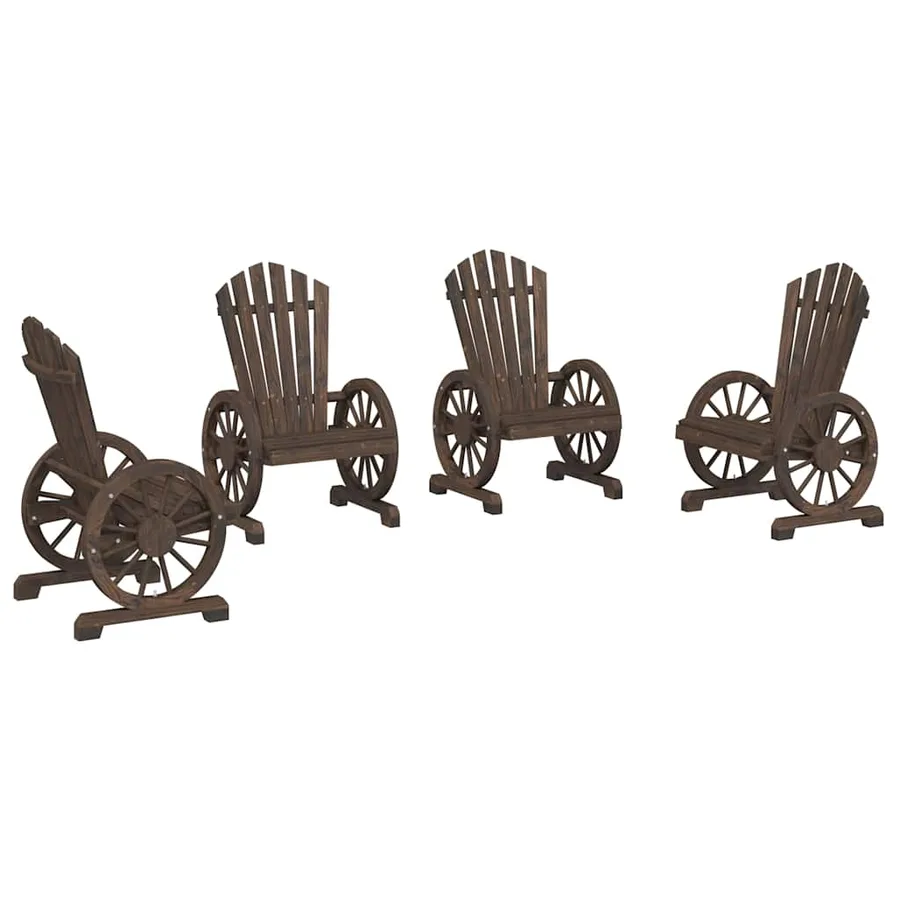 Chaises de jardin Adirondack lot de 4 bois de sapin massif - 2