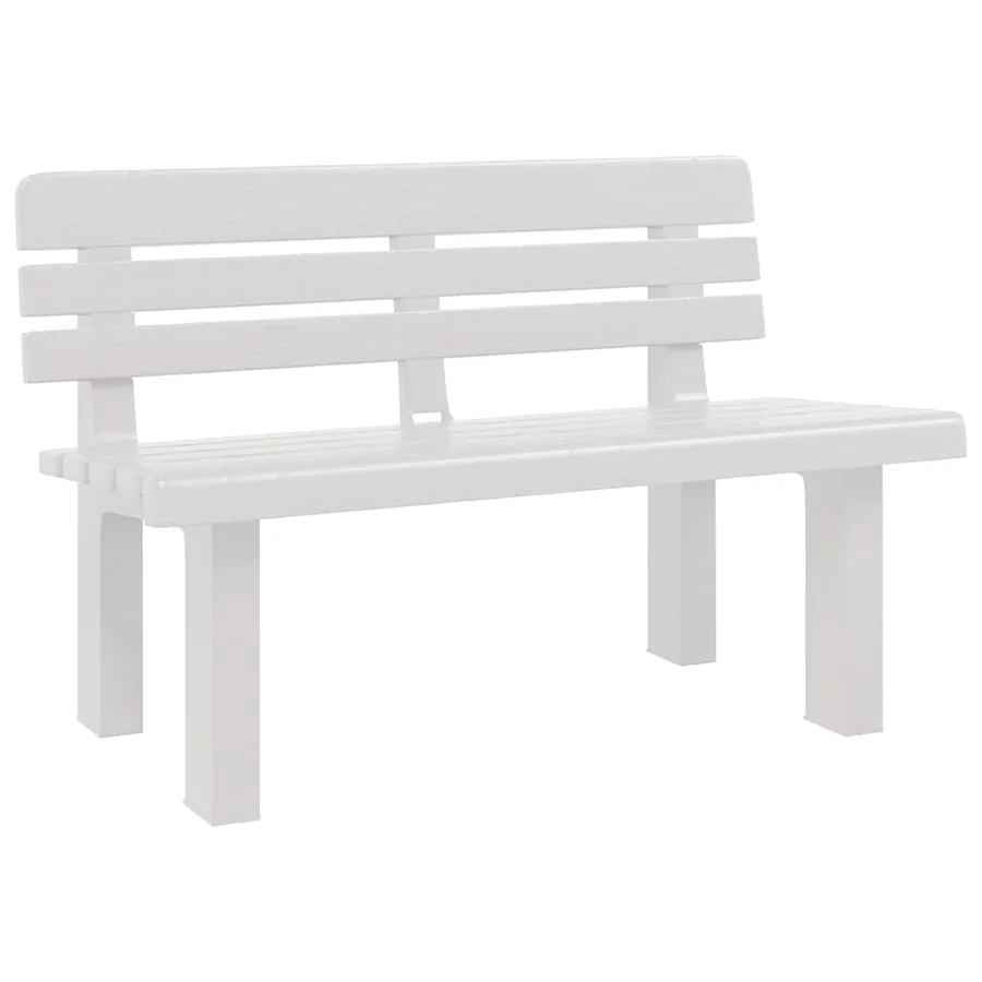 Banc de jardin blanc 110x52x71 cm polypropylène - 2