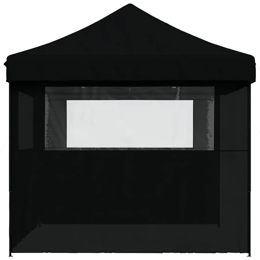 Tente de réception pliable escamotable 3 parois latérales noir - 4