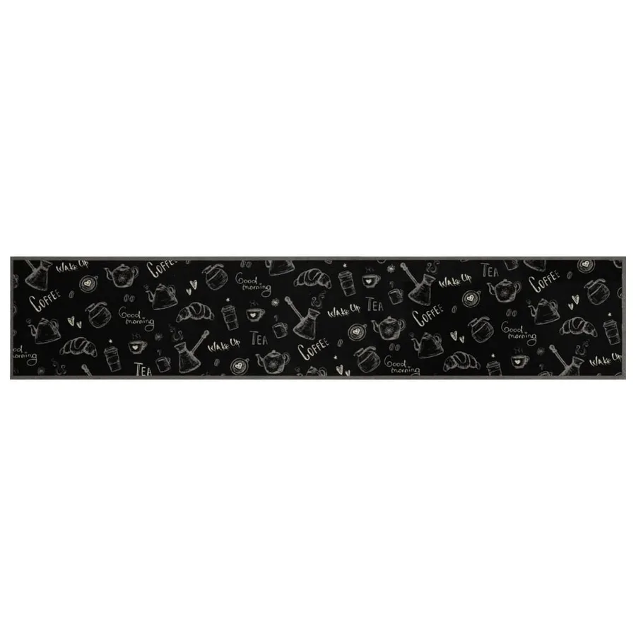 Tapis de cuisine lavable imprimé Morning noir 60x300 cm velours - 2