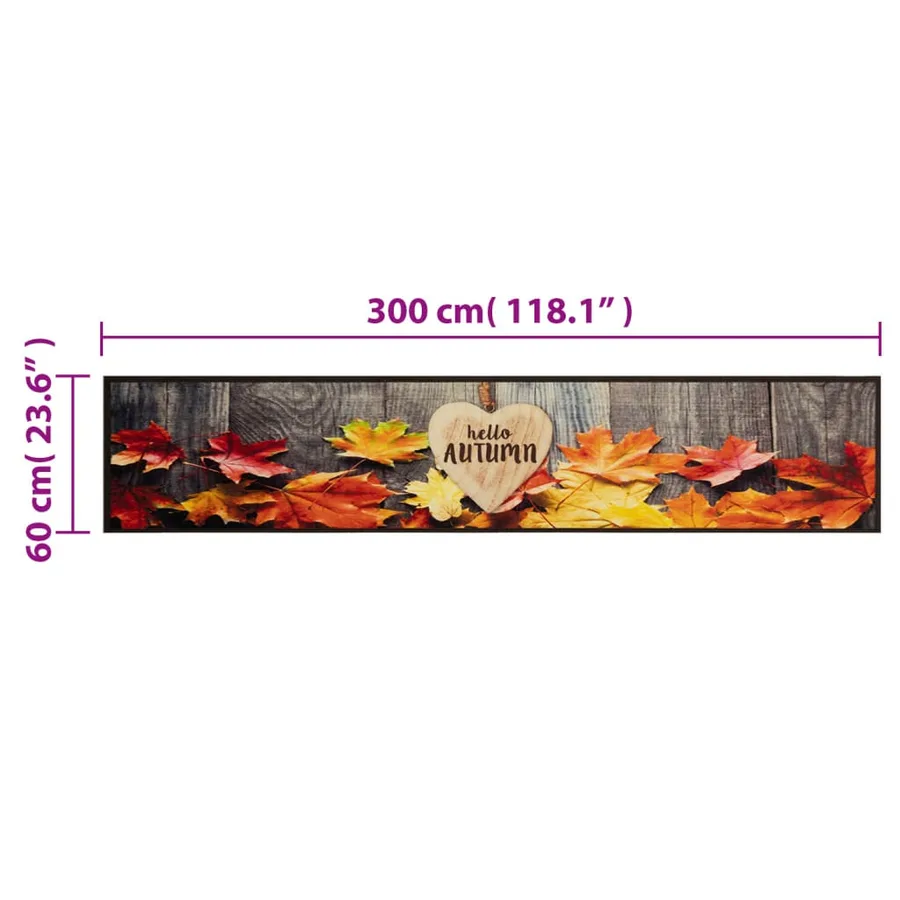 Tapis de cuisine lavable impression d'automne 60x300 cm velours - 5