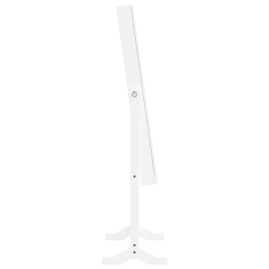 Armoire à bijoux miroir avec lumières LED sur pied blanc - 5