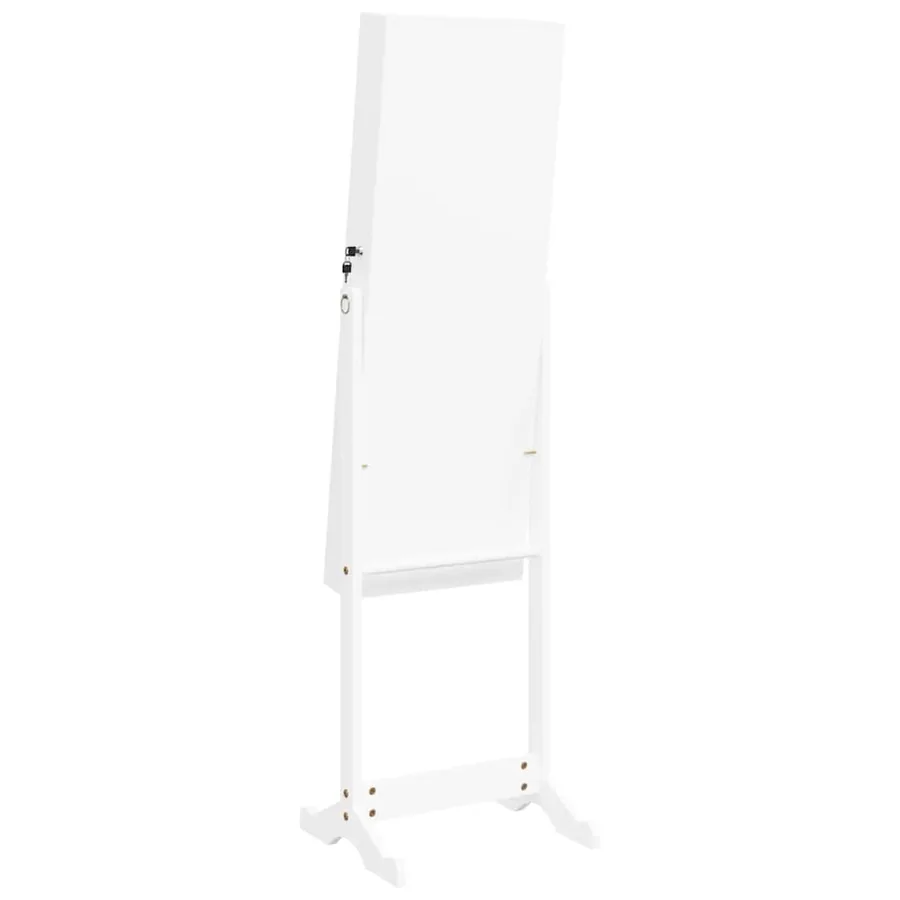 Armoire à bijoux miroir avec lumières LED sur pied blanc - 6