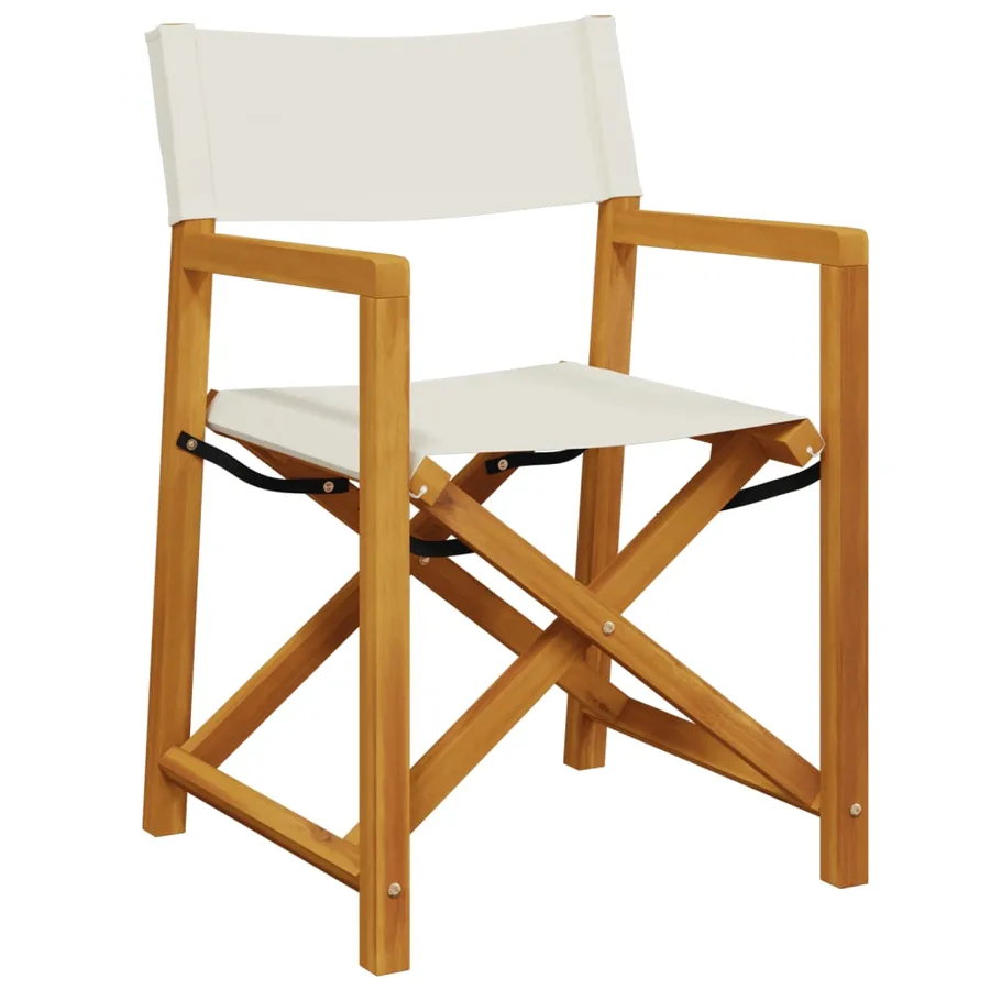 Chaises de réalisateur pliables lot de 2 blanc crème tissu - 4