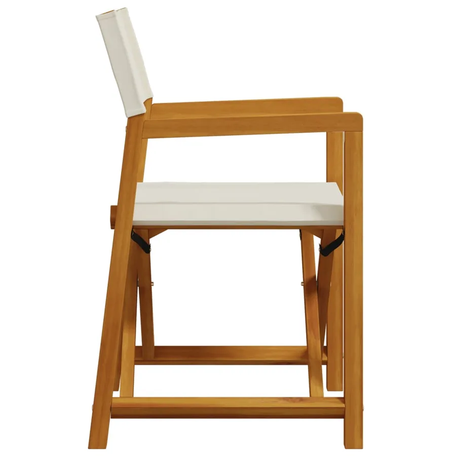 Chaises de réalisateur pliables lot de 2 blanc crème tissu - 5