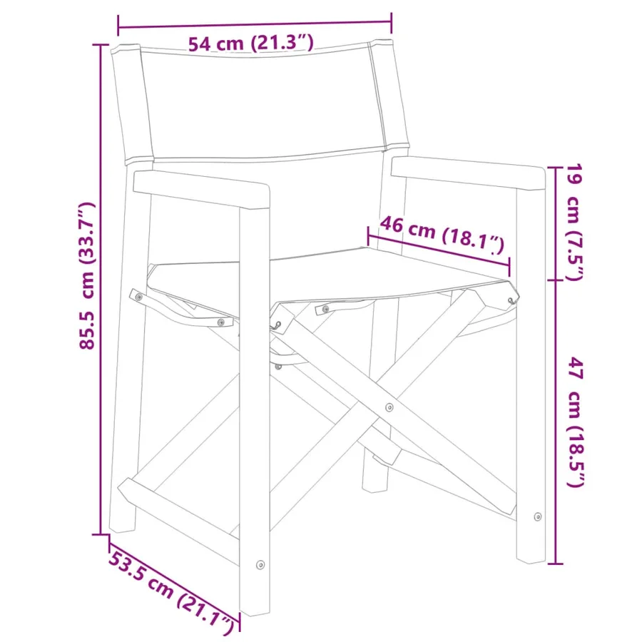 Chaises de réalisateur pliables lot de 2 blanc crème tissu - 9