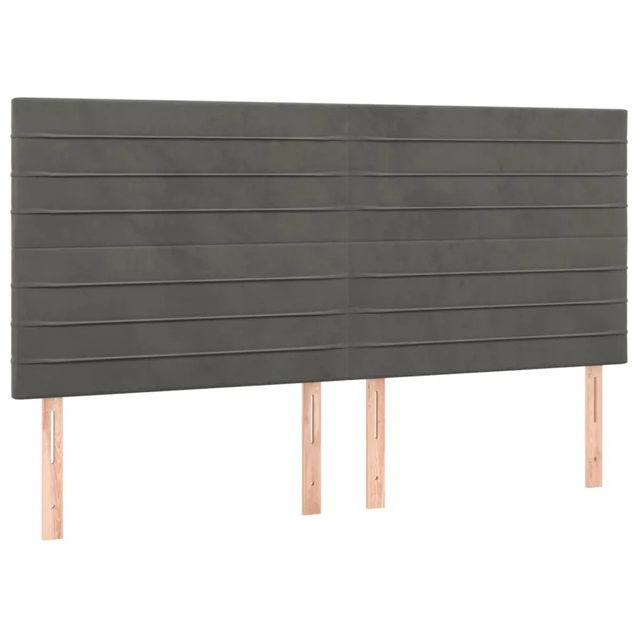 Tête de lit à LED Gris foncé 200x5x118/128 cm Velours - 4