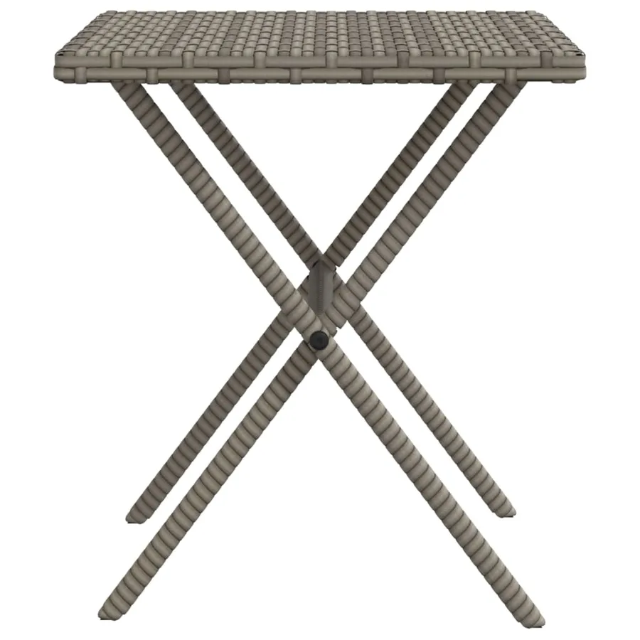 Chaises longues lot de 2 avec table gris résine tressée - 7