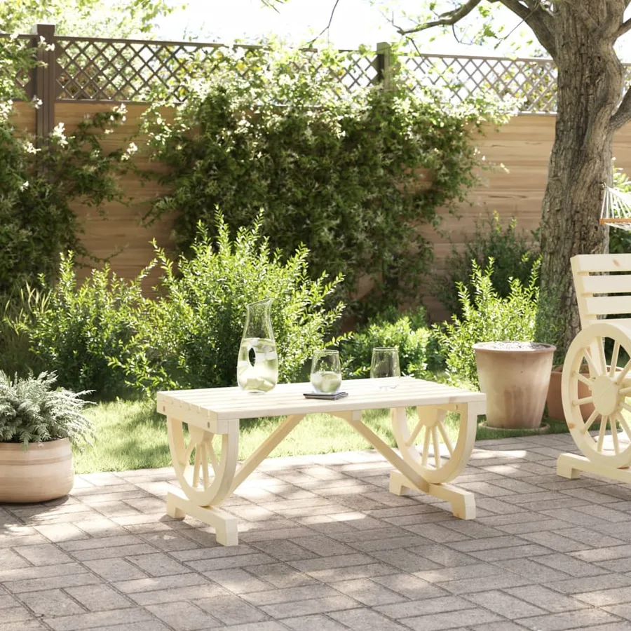 Table basse de jardin 90x50x40 cm bois de sapin massif - 3