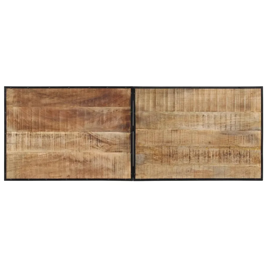 Ensemble de bar 7 pcs bois de manguier brut massif et métal - 10