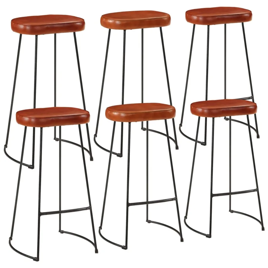 Ensemble de bar 7 pcs bois de manguier brut massif et métal - 2