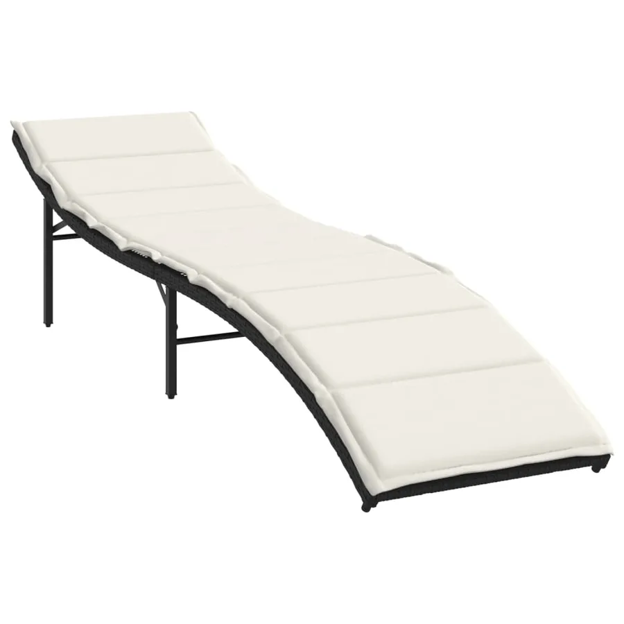 Chaises longues lot de 2 avec table noir résine tressée - 4