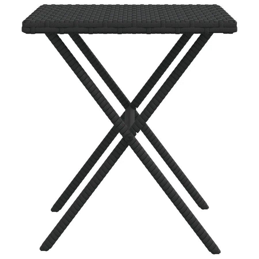 Chaises longues lot de 2 avec table noir résine tressée - 7