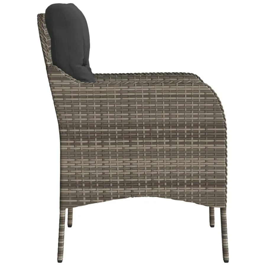 Chaises de jardin avec coussins lot de 2 gris résine tressée - 6