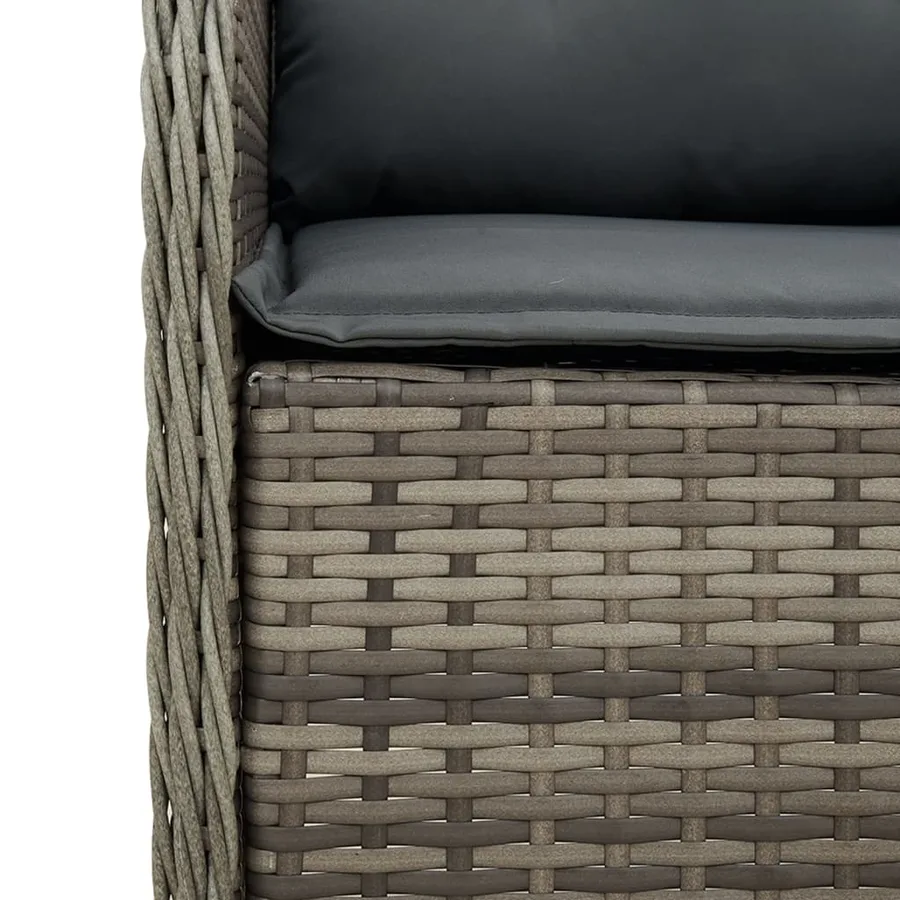 Chaises de jardin avec coussins lot de 2 gris résine tressée - 8