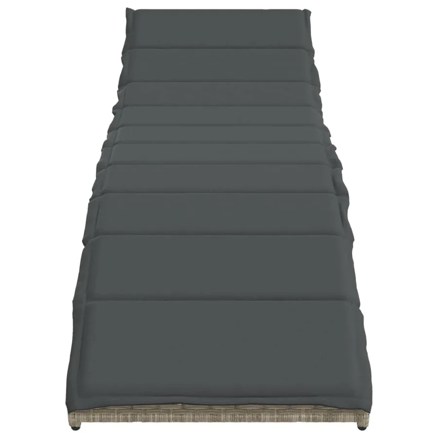 Chaises longues lot de 2 et coussins gris clair résine tressée - 4