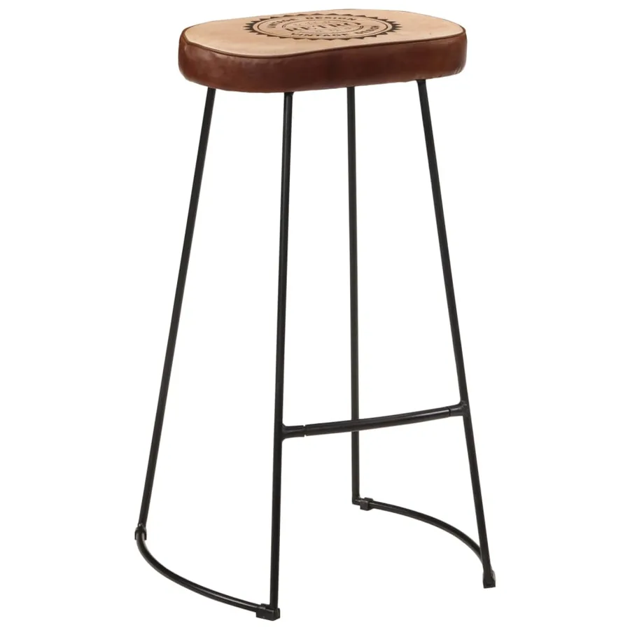 Ensemble de bar 3 pcs bois de manguier brut massif et métal - 3