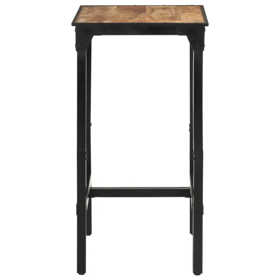 Ensemble de bar 3 pcs bois de manguier brut massif et métal - 8