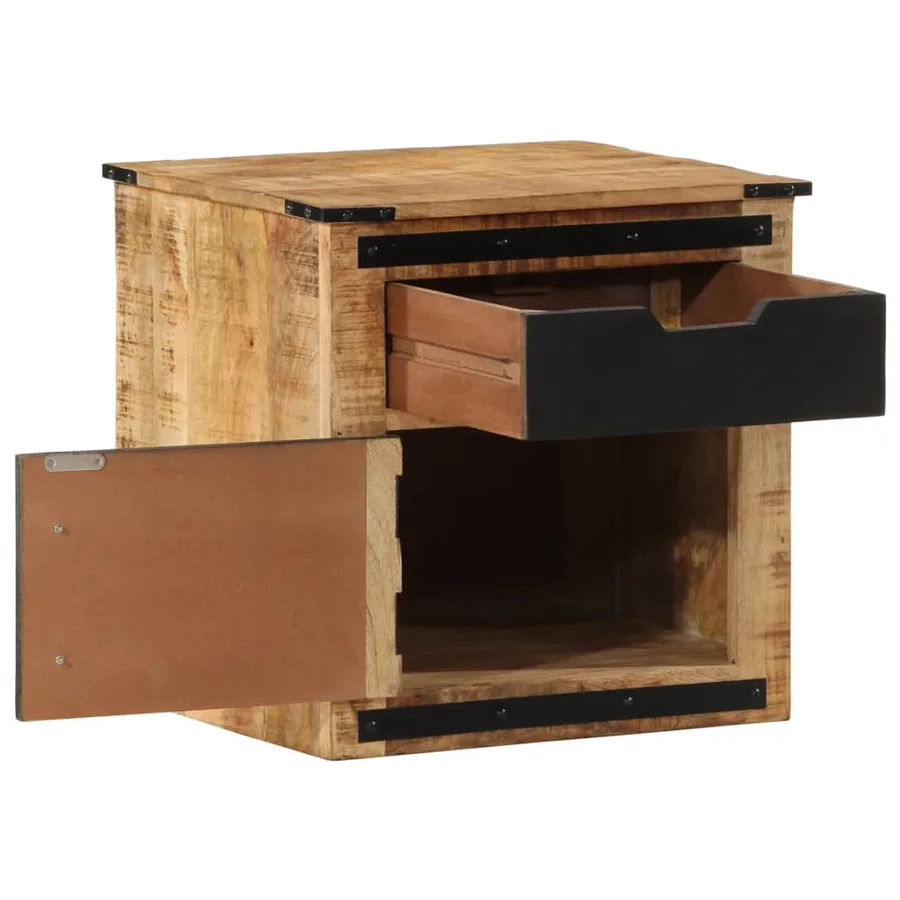 Table de chevet 45x40x45 cm bois de manguier massif - 2
