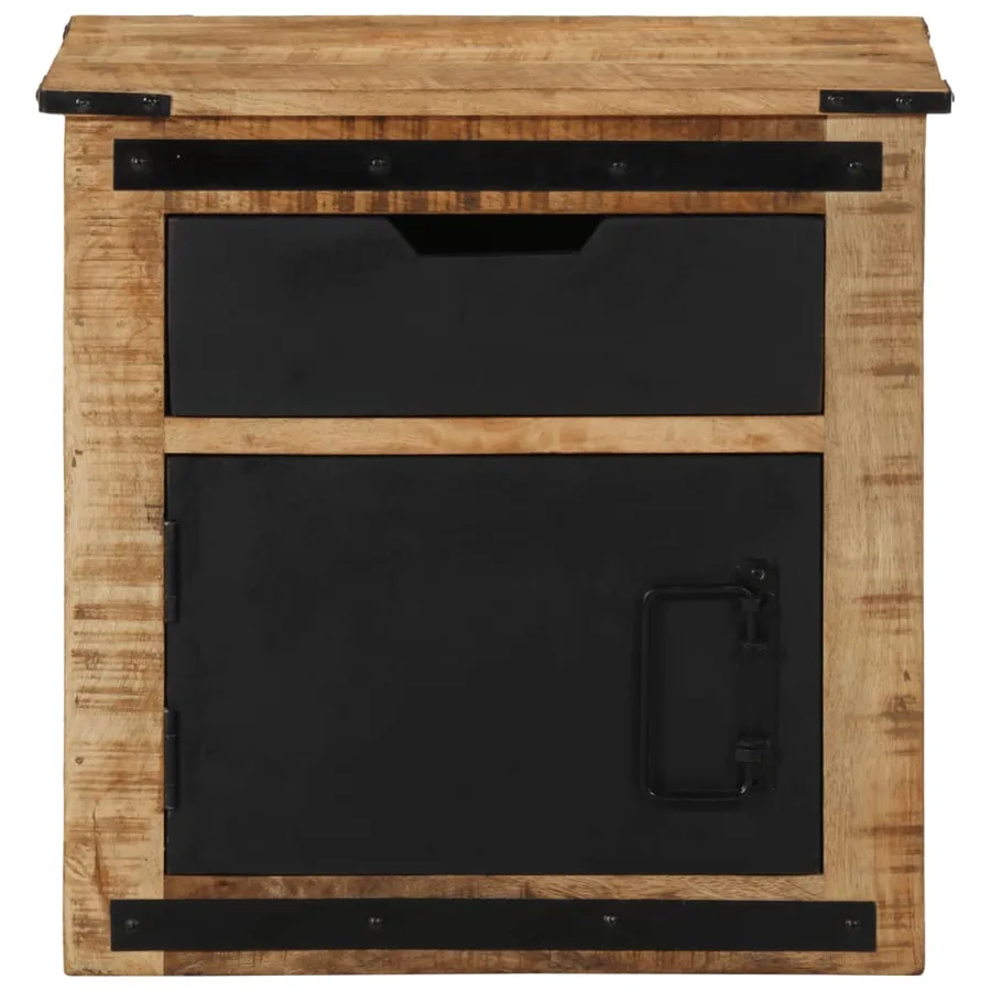 Table de chevet 45x40x45 cm bois de manguier massif - 3
