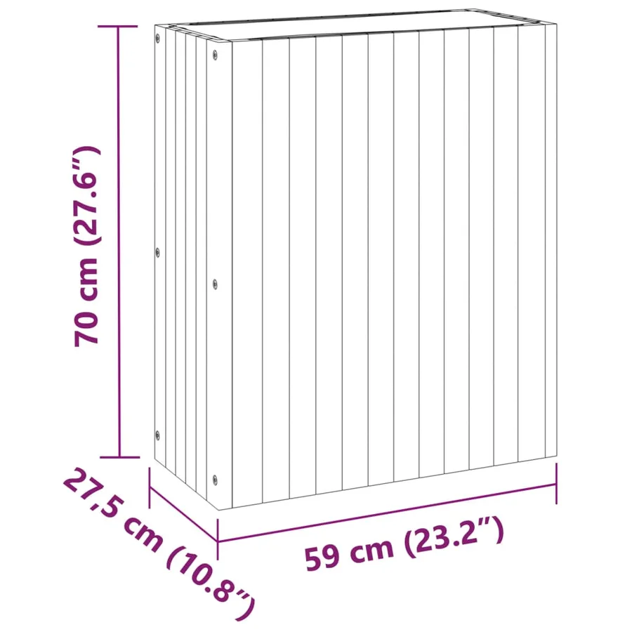 Jardinière 59x27,5x70 cm bois massif d'acacia - 9