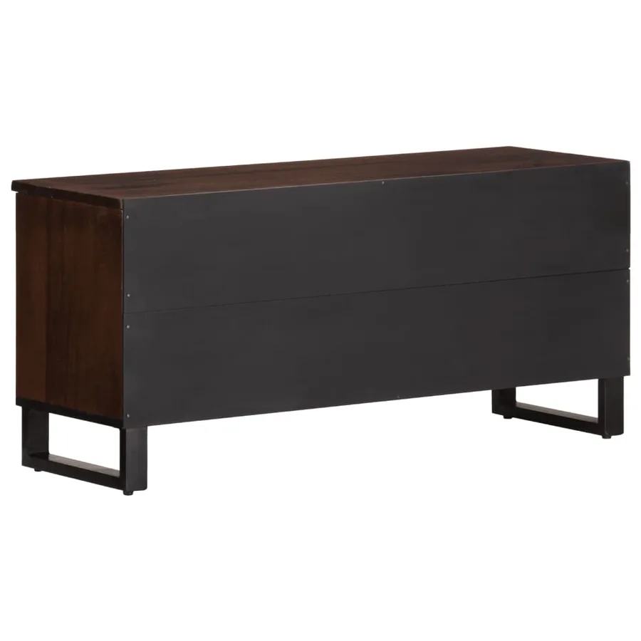 Meuble TV marron 100x34x46 cm bois massif manguier - 5