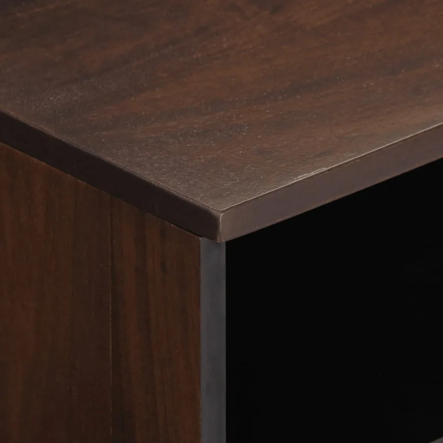 Meuble TV marron 100x34x46 cm bois massif manguier - 7