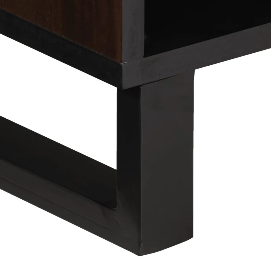 Meuble TV marron 100x34x46 cm bois massif manguier - 9