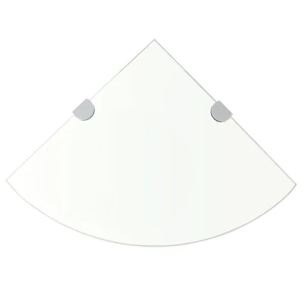 Étagères d'angle 2 pcs et supports Verre Transparent 35x35 cm