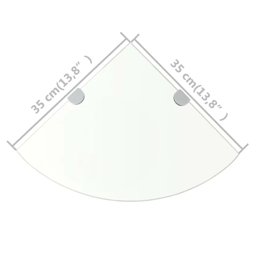 Étagères d'angle 2 pcs et supports Verre Transparent 35x35 cm - 7