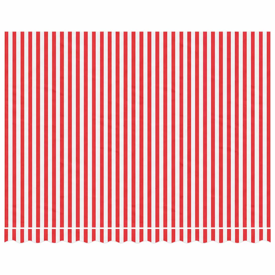 Tissu de remplacement pour auvent rouge et blanc 3,5x2,5 m polyester - 3
