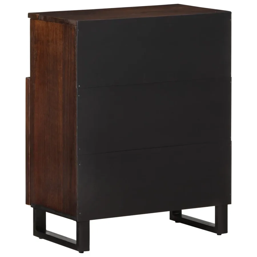 Buffet marron 60x34x75 cm bois massif de manguier - 5