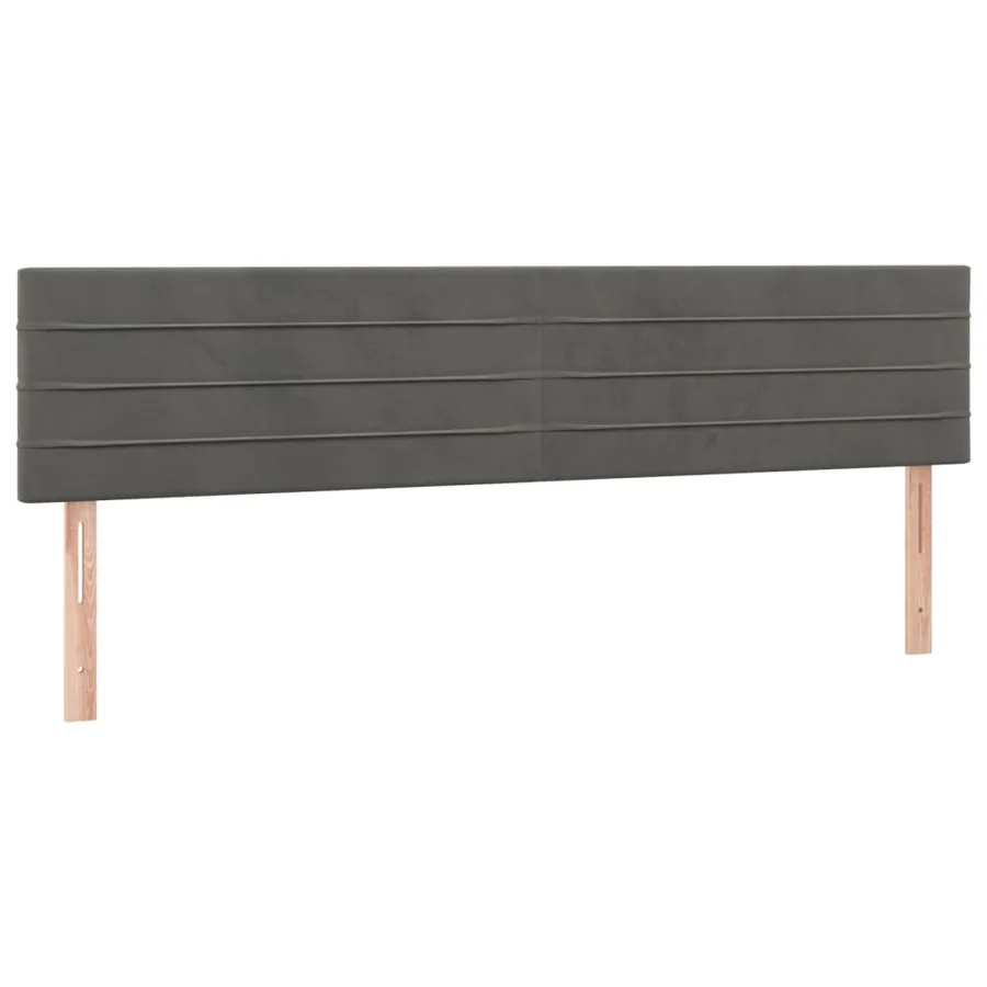 Tête de lit à LED Gris foncé 200x5x78/88 cm Velours - 4