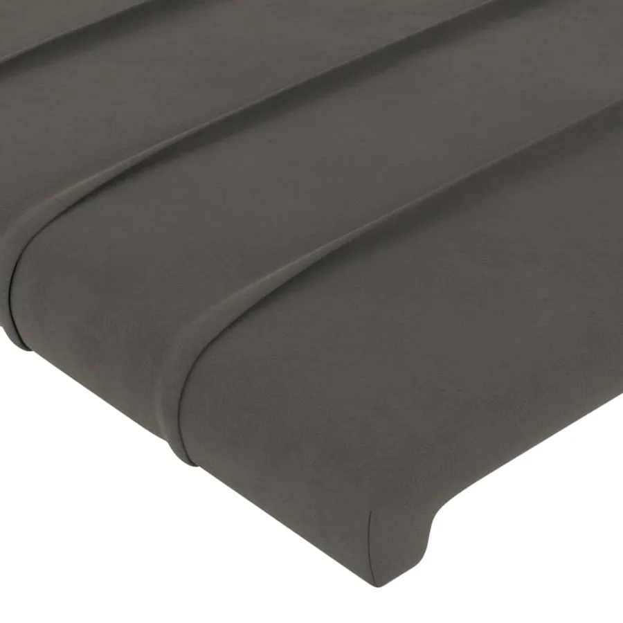 Tête de lit à LED Gris foncé 200x5x78/88 cm Velours - 5
